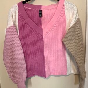 Alya Francesca’s Galentine Day Neapolitan Colorblock  Sweater Size S